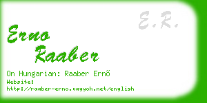 erno raaber business card