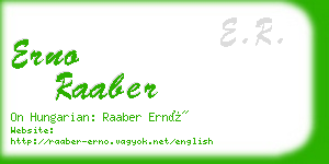 erno raaber business card